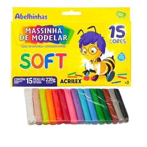 Massinha Soft 15 Cores da marca Acrilex