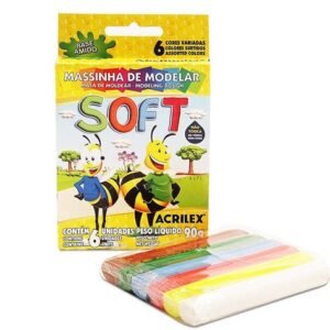 Massinha Soft 6 Cores 90g da marca Acrilex