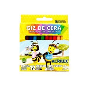 Giz de Cera Fino 12 Cores da marca Acrilex